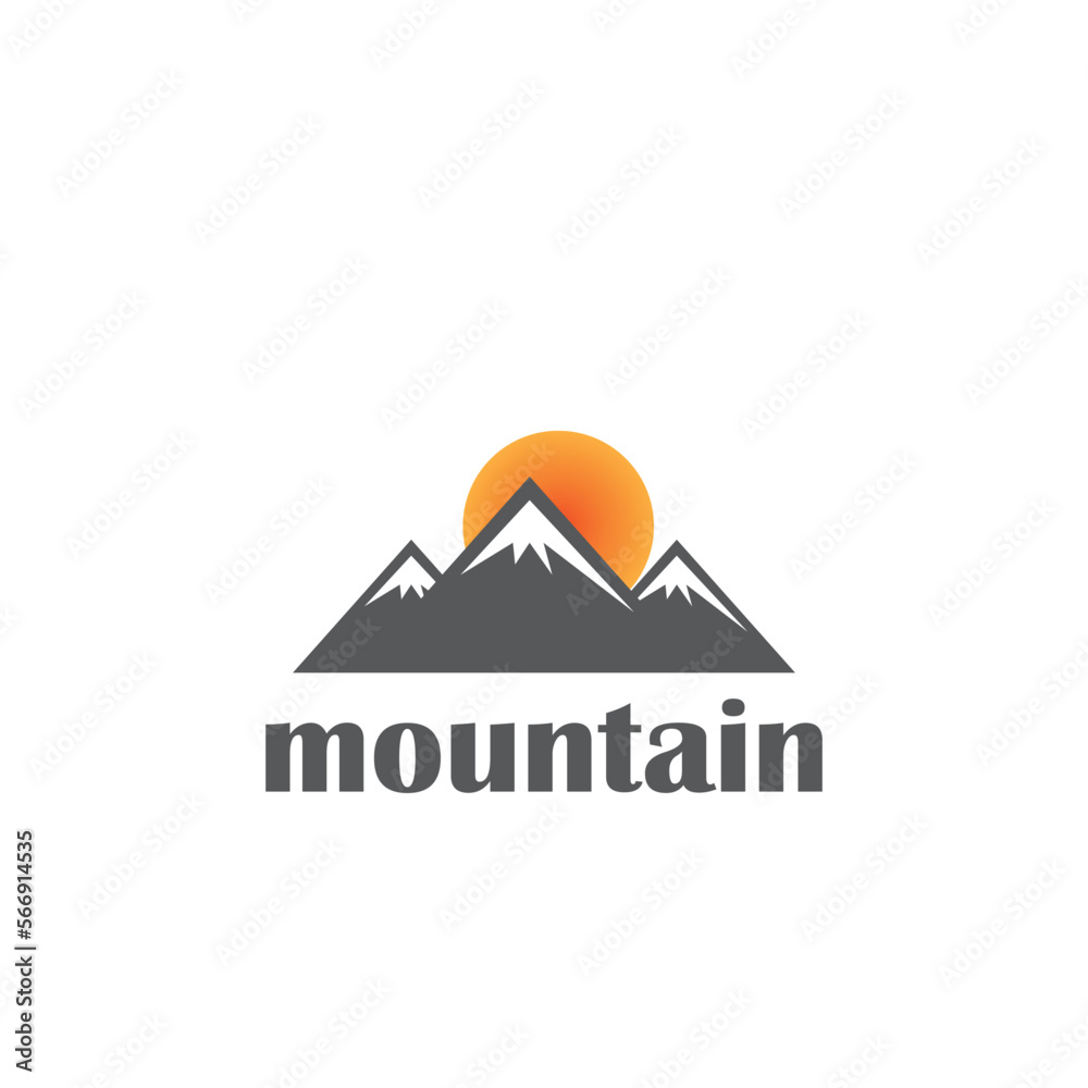 Simple and minimalist mountain and valley illustration design. Simple and minimalist mountain and valley illustration design.