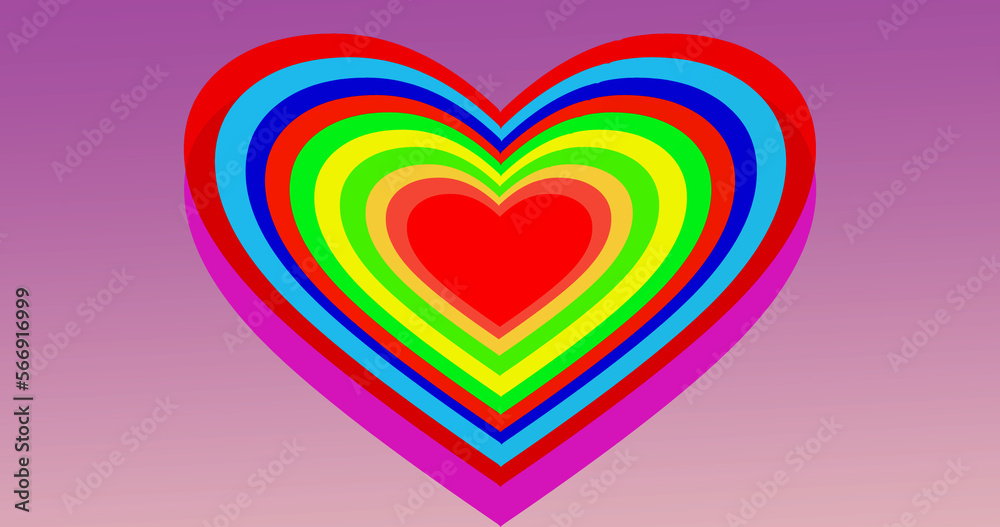 Romantic heart in a color lgbt community on a pink background.Heart Icons Love Symbols Icons. Romantic heart in a color lgbt community on a pink background.Heart Icons Love Symbols Icons.