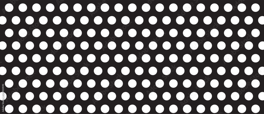 White polka dot pattern on black background. Straight dot pattern for backdrop and wallpaper template. Simple classic polka dot lines with repeat stripes texture. Polka background, vector illustration White polka dot pattern on black background. Straight dot pattern for backdrop and wallpaper template. Simple classic polka dot lines with repeat stripes texture. Polka background, vector illustration