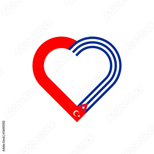 unity concept. heart ribbon icon of turkey and cuba flags. vector illustration isolated on white background