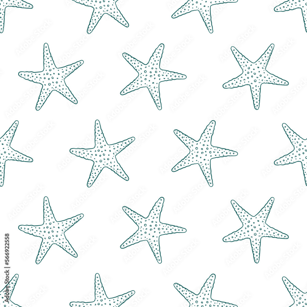 Starfish doodle seamless pattern background vector illustration. Aquatic marine life wallpapers Starfish doodle seamless pattern background vector illustration. Aquatic marine life wallpapers