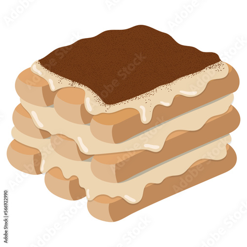 Tiramisu. vector illustration on a white background