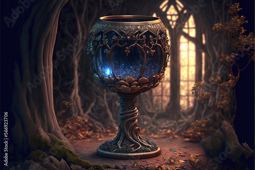 Holy grail chalice, magic item treasure, Generative AI