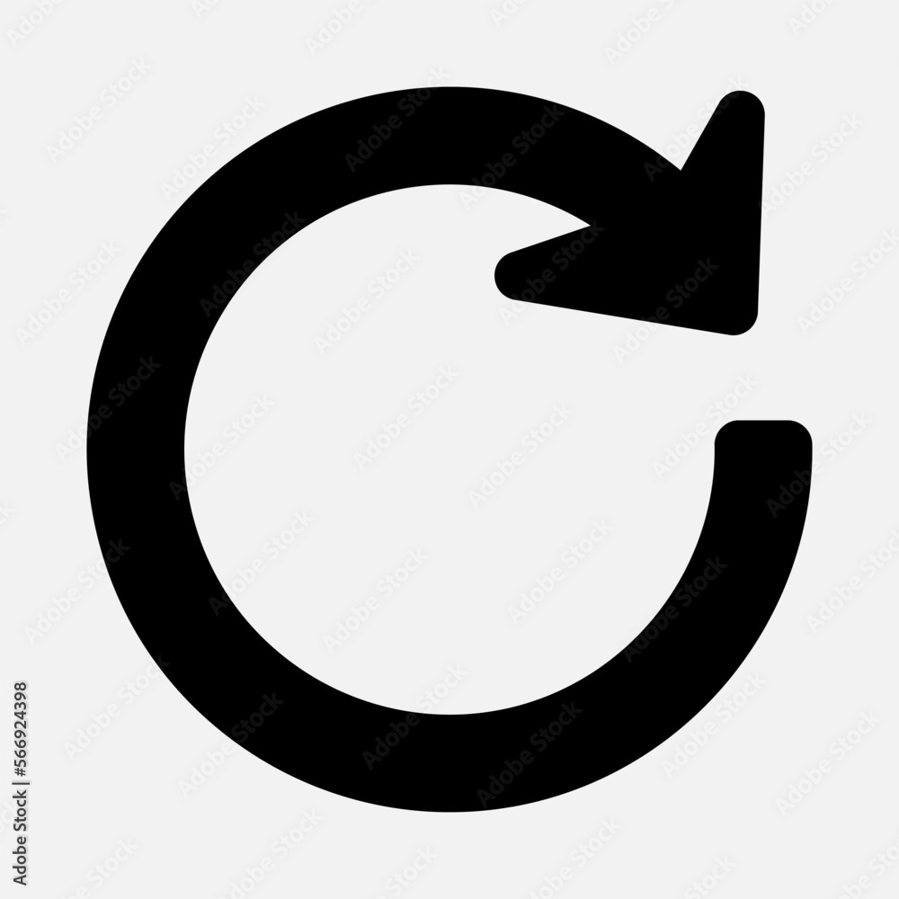 Redo arrow icon vector illustration in solid style, use for website mobile app presentation