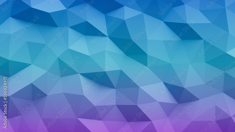 Abstract geometric background with triangles in blue to green to purple gradient.