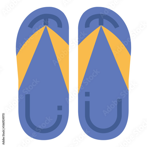 slippers flat icon style