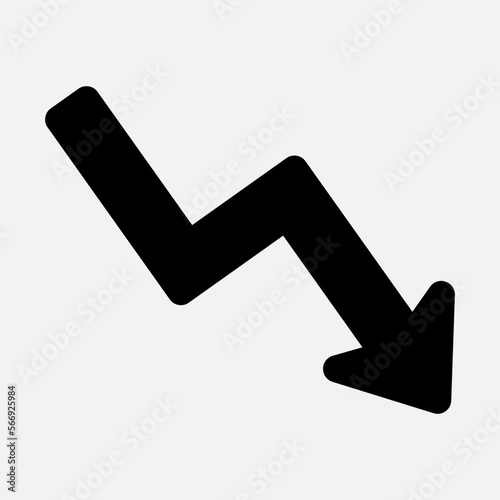 Decrease arrow icon vector illustration in solid style, use for website mobile app presentation