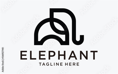 logo design elephant simple line