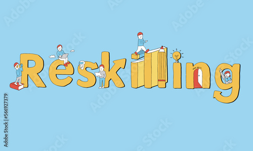 リスキリング Reskilling のイメージイラスト