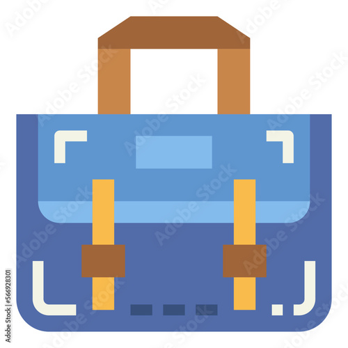 Fishing bag flat icon style