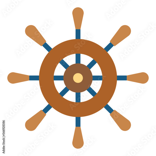 steering wheel flat icon style