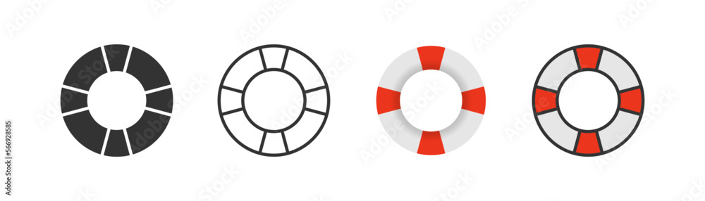 Lifebuoy icon. Emergency symbol. Lifebelt, safe swimming in pool and sea sign. Maritime element. Outline, flat, and colored style. Flat design. Vector illustration. Lifebuoy icon. Emergency symbol. Lifebelt, safe swimming in pool and sea sign. Maritime element. Outline, flat, and colored style. Flat design. Vector illustration.