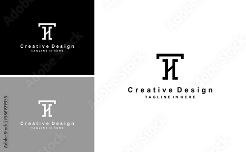 simple TH HT letter logo luxury monogram vector idea 