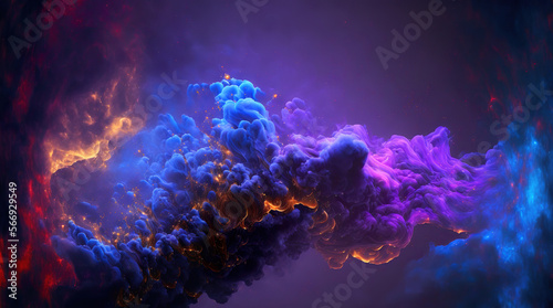 absract colorful fantasy smoke background, generative ai