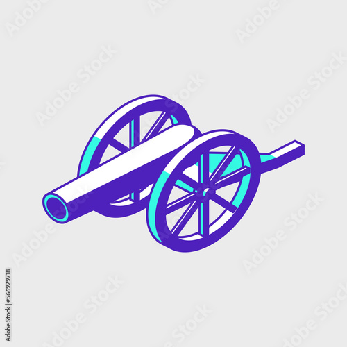 Iftar cannon isometric vector icon illustration