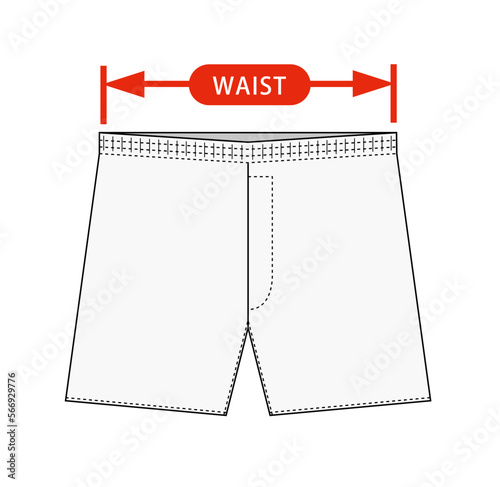 Clothing size chart vector illustration ( underwear, shorts )