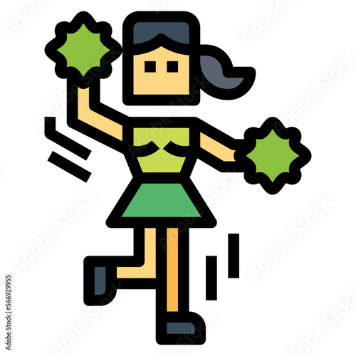 dance filled outline icon style
