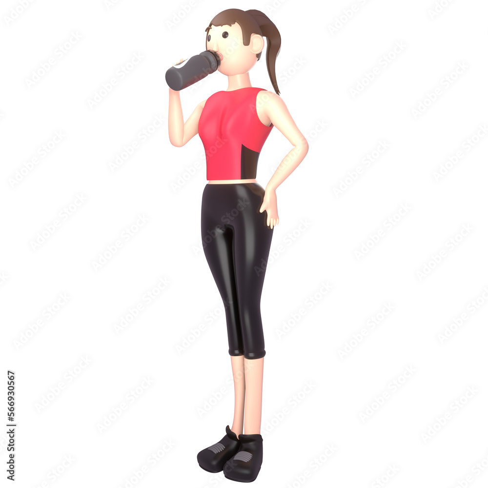 female sports athlete 3d illustration. an athlete who won an international level award female sports athlete 3d illustration. an athlete who won an international level award