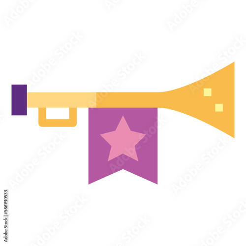 trumpet flat icon style