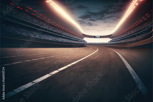 motorsport f1 racing track in motion, generative ai