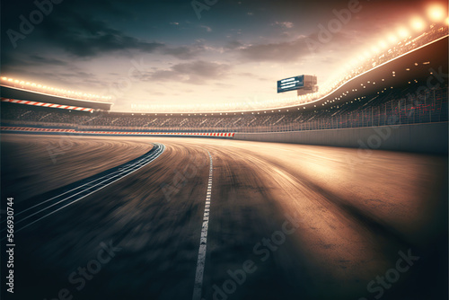 motorsport f1 racing track in motion, generative ai © Gbor