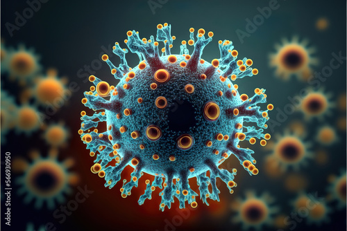 illustration of a corona virus, generative ai