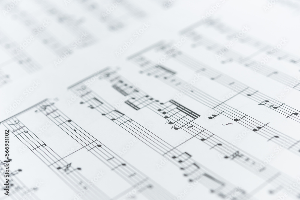 Sheet Music : Background Musical Notes with selective focus , International musician and composer concept. Sheet Music : Background Musical Notes with selective focus , International musician and composer concept.
