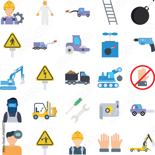 Construction vector icons, architecture icons pack, construction icons set, engineering icons pack, Construction building icons set, icons collection of Construction, Construction flat icons set  photo