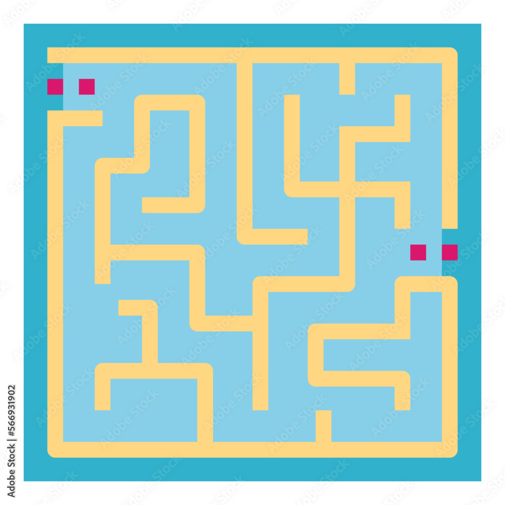Labyrinth flat icon style Labyrinth flat icon style