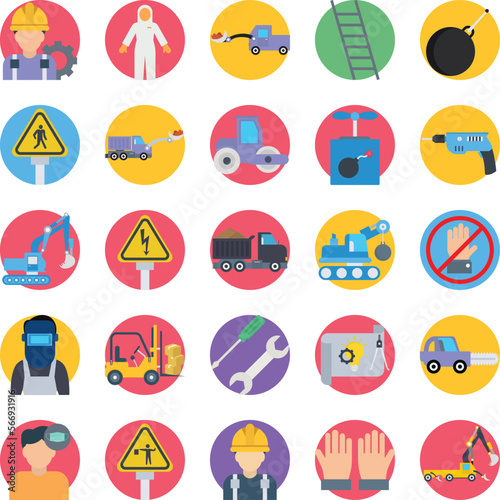 Construction vector icons, architecture icons pack, construction icons set, engineering icons pack, Construction building icons set, icons collection of Construction, Construction flat icons set  photo