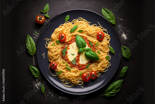 Tasty appetizing classic italian spaghetti pasta