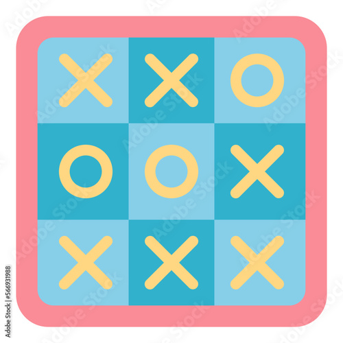 tic tac toe flat icon style