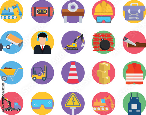 Construction vector icons, architecture icons pack, construction icons set, engineering icons pack, Construction building icons set, icons collection of Construction, Construction flat icons set  photo
