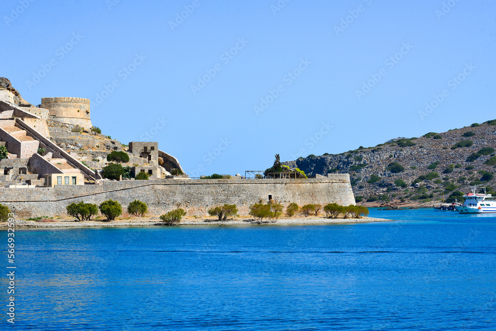 Insel Spinalonga (Kalydon) in Elounda, Agios Nikolaos, Kreta (Griechenland)