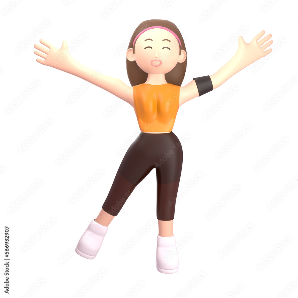 female sports athlete 3d illustration. an athlete who won an international level award female sports athlete 3d illustration. an athlete who won an international level award