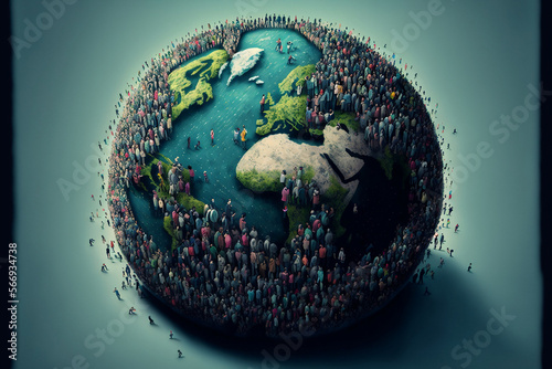 Overpopulation, bursting earth