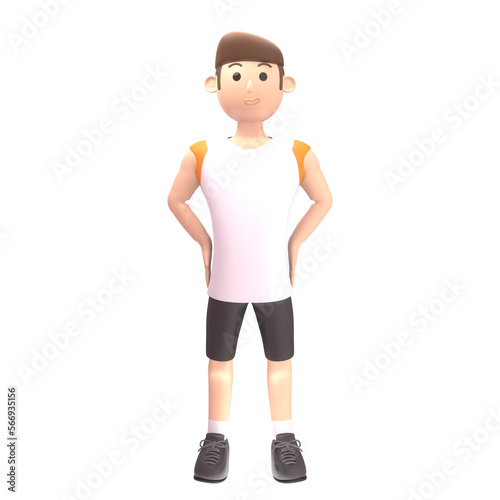 athlete sport male 3d illustration. an athlete who won an international level award © surani