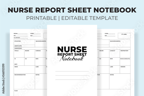 Nurse Report Sheet Notebook