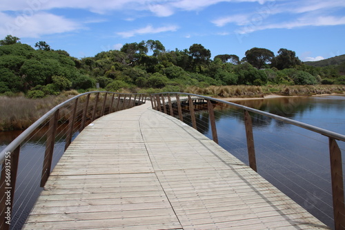 Bridge over Tidal River, Wilsons Promontory, Gippsland, Victoria, Australia.