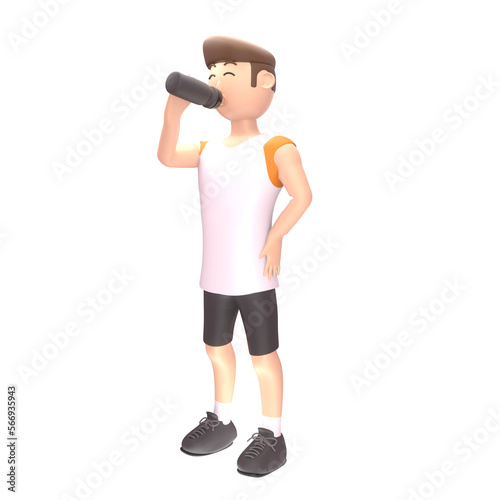 athlete sport male 3d illustration. an athlete who won an international level award