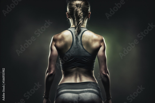 Athletic female body in sportswear   generative ai