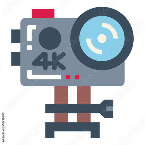 action camera flat icon style