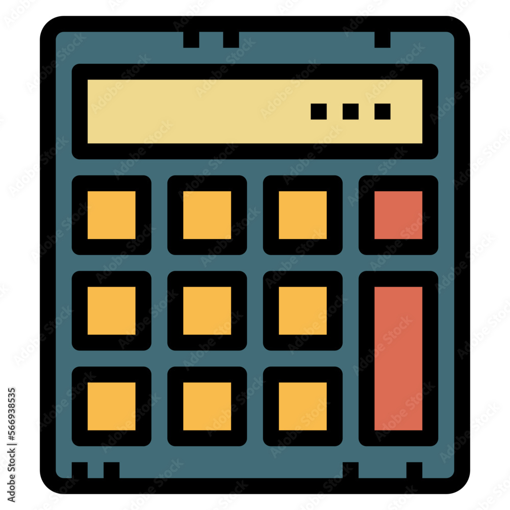 calculator filled outline icon style calculator filled outline icon style