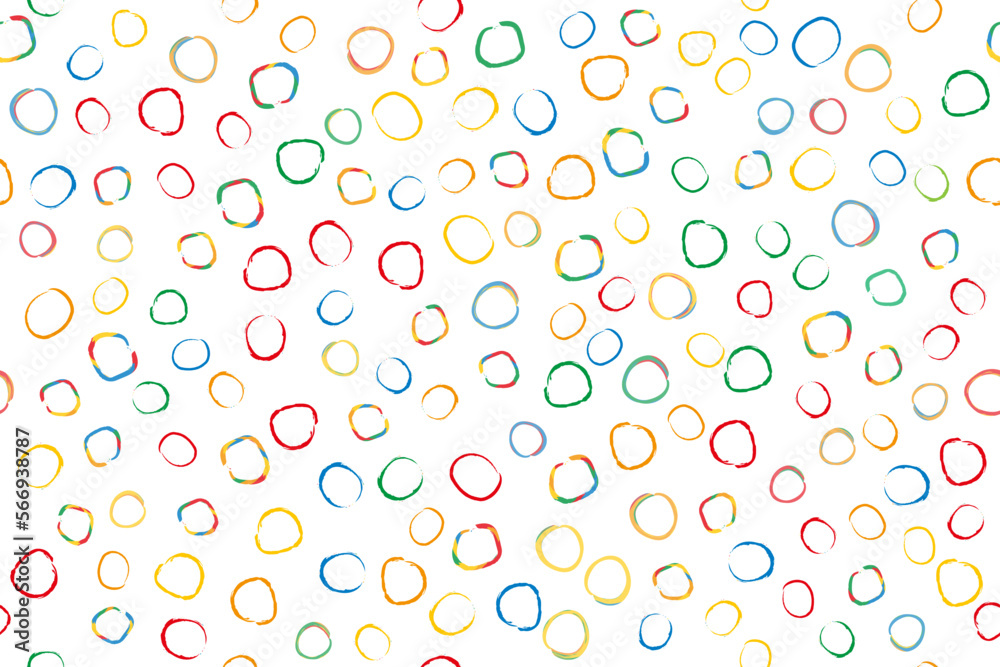 Abstract seamless print pattern with multicolored circles-doodles painted with a brush in pastel colors for the background Abstract seamless print pattern with multicolored circles-doodles painted with a brush in pastel colors for the background
