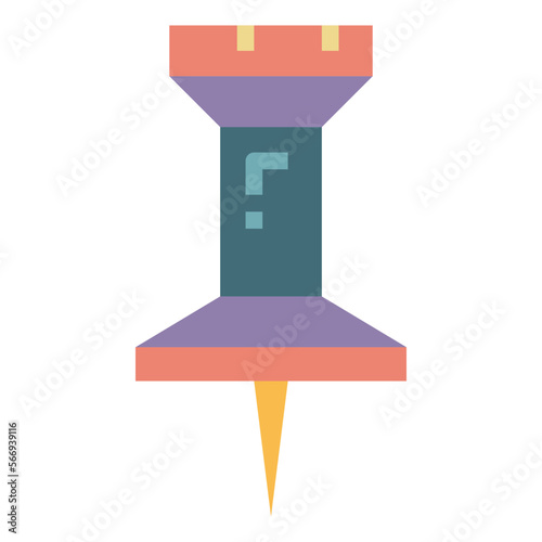 push pin flat icon style