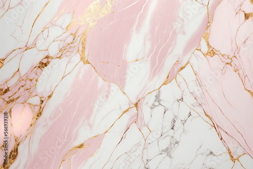 pastel pink marble stone texture with gold streaks, generative ai composite
