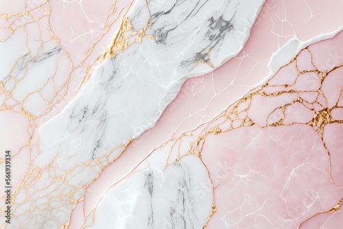 soft pink marble stone texture with gold streaks, generative ai composite