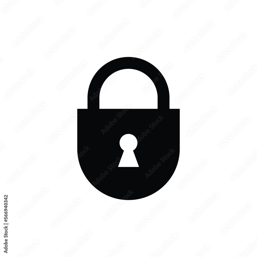 Lock vector icon padlock black flat icon Lock vector icon padlock black flat icon