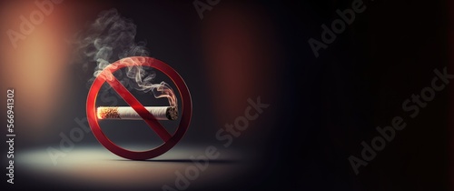 No Smoking: A Powerful 3D Visual Reminder Against Tobacco Use, copy space generative ai