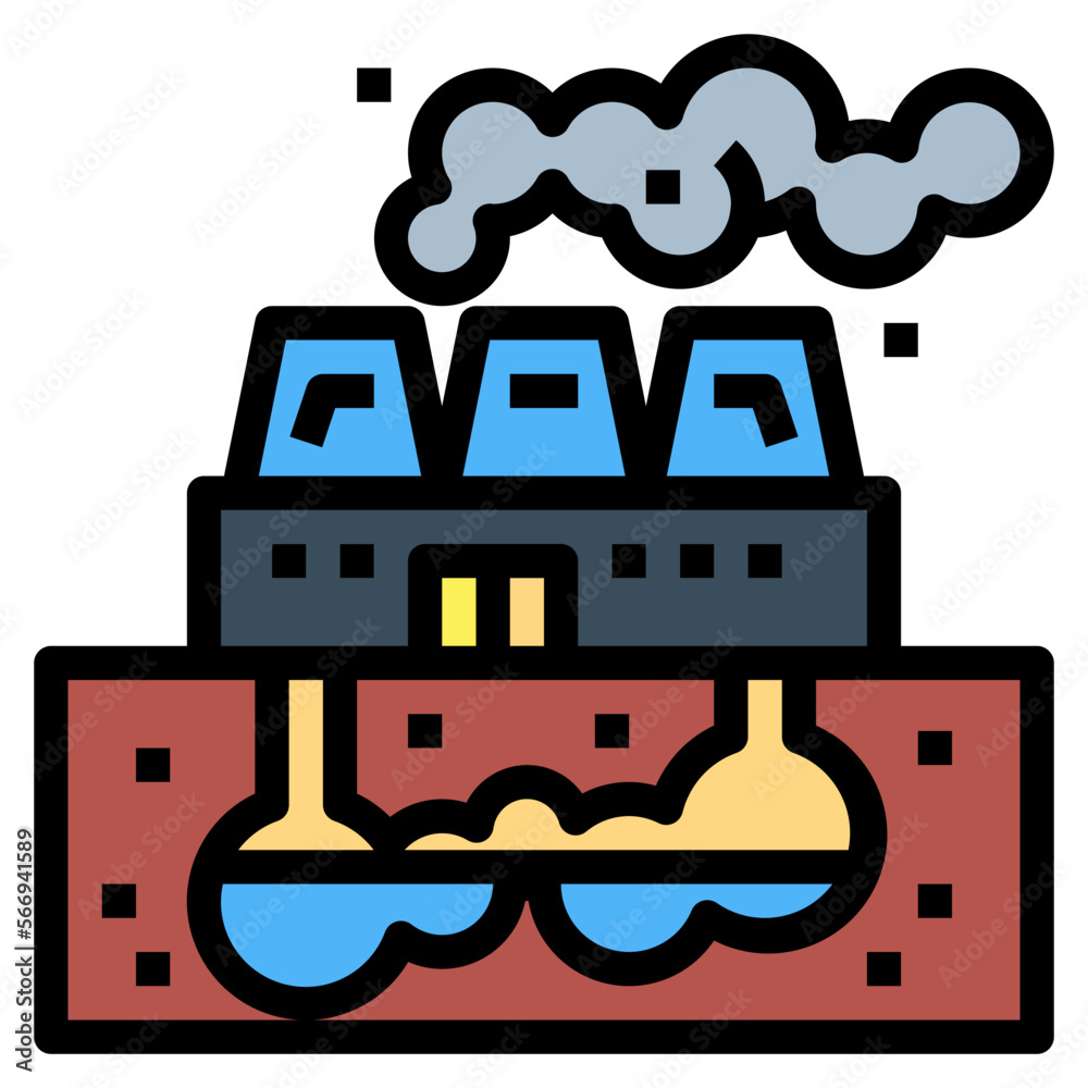 geothermal energy filled outline icon style